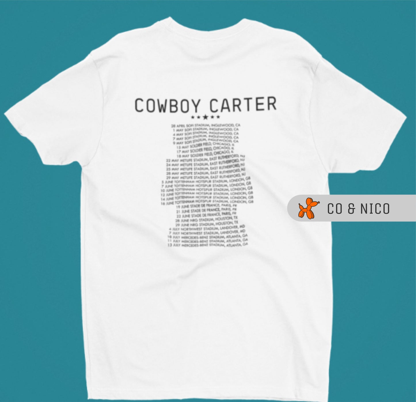 Beyonce Cowboy Carter T-Shirt Tour Dates