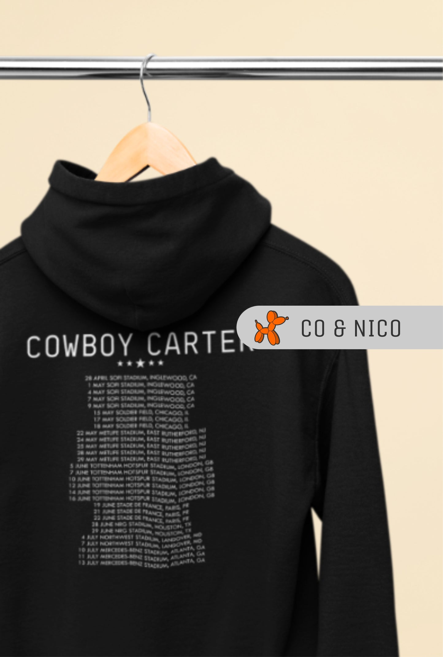 Beyonce Cowboy Carter Hoodie Tour Dates